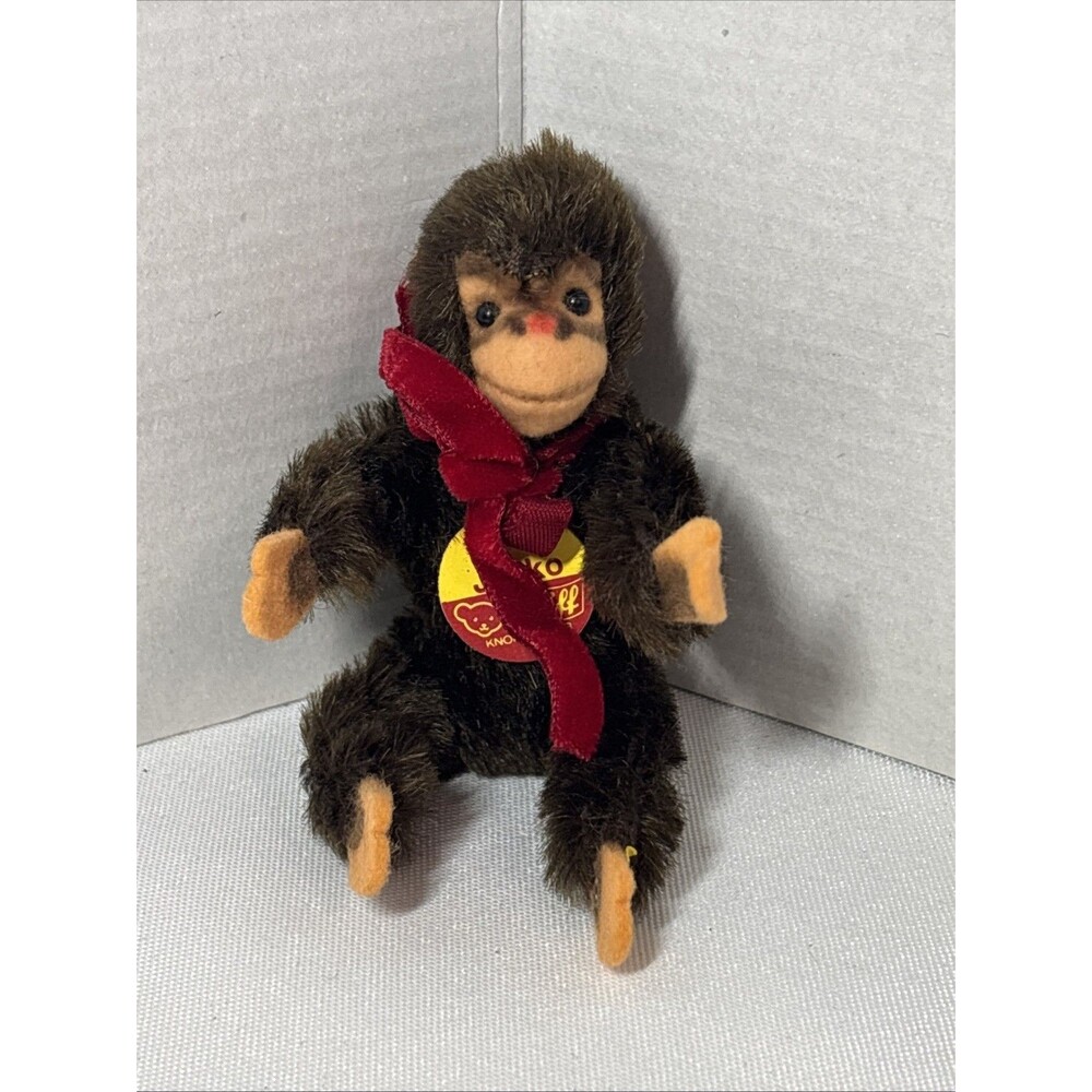 Vintage Steiff Jocko Miniature Mohair Monkey 3" Button in Foot Chest Tag
